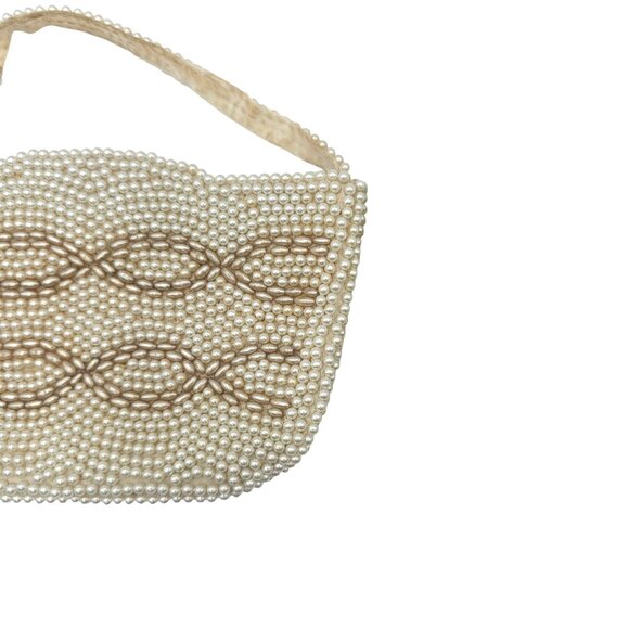Vintage La Regale Pearl Beaded Mini Purse Japan Evening Bag Wedding - Picture 8 of 14